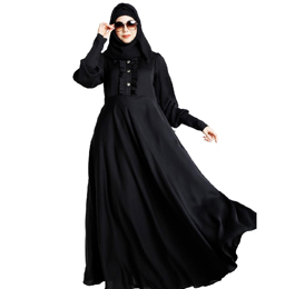 Abaya In Shiny Nida Fabric Black