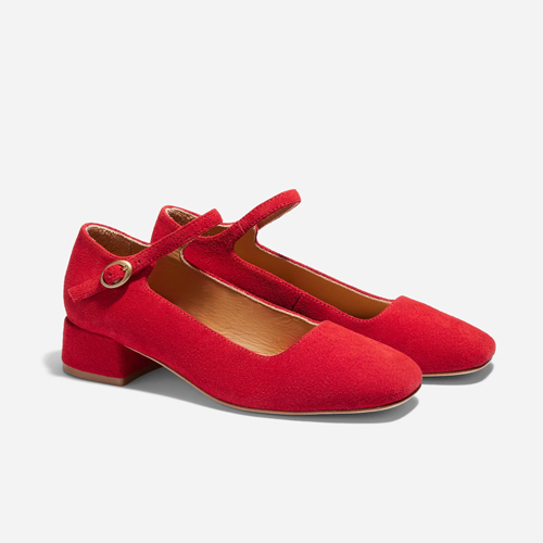Luna Heeled Mary Jane Red manish