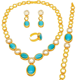 African Jewelry Necklace, Earrings, Ring Indian Set