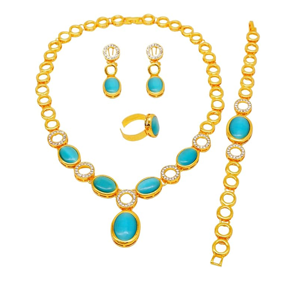 African Jewelry Necklace, Earrings, Ring Indian Set
