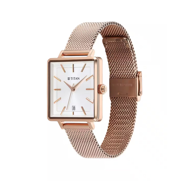 Women Brass Dial & Straps Analogue Watch